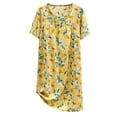 thumbnail image 1 of GPOECD Nuisette d'Été pour Femme à Manches Courtes, Col Rond, Mince, Ample, Grande Taille, Imprimée, Pyjama pour Femmes, Douce en Viscose, Tenue d'Intérieur 17_Yellow,One Size, 1 of 4