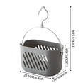 thumbnail image 3 of Portable Hanging Bath Basket, Ventilated Shower Caddy With Rotating Hook, No-Drill Bathroom Storage Organizer For Tub, Shower & Kitchen Use White-32Cm, 3 of 4