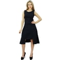 thumbnail image 4 of Bimba Women's A-Symmetrical Dress Round Neck Sleeveless Formal Casual Dress, 4 of 9