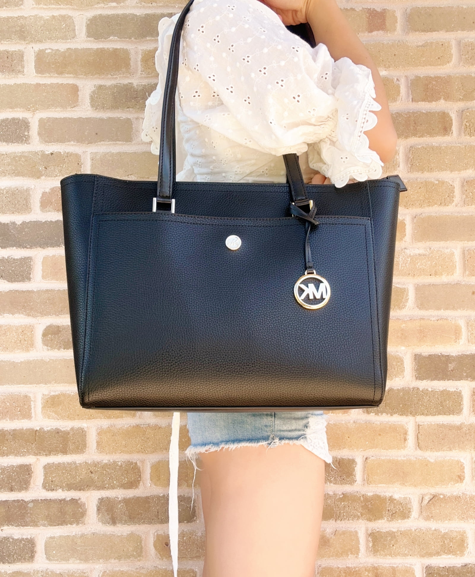 Michael Kors Maisie Large 3-in-1 Leather Tote Bag with Top Zip