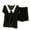 Black, variant on Lounge Pajama Sets for Women Scalloped Collar Short Sleeve Tops And Shorts Soft Oversized 2 Piece Pjs Outfits
