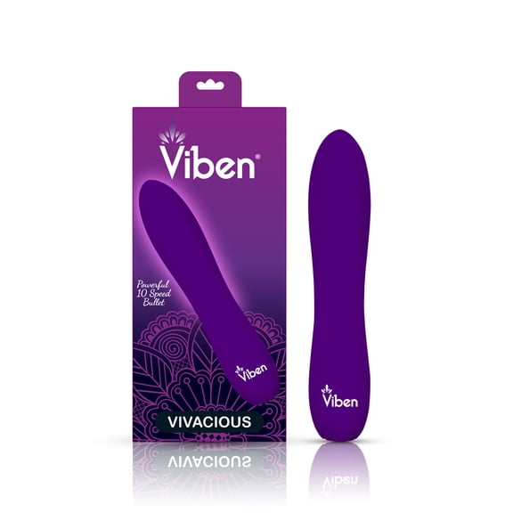 Viben Vivacious Rechargeable Waterproof Silicone Flexible Bullet Vibrator, Violet