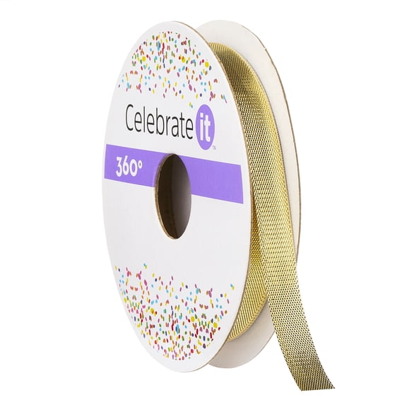 12 Pack: 1/4" x 15yd. Lame Gold Ribbon by Celebrate It 360°