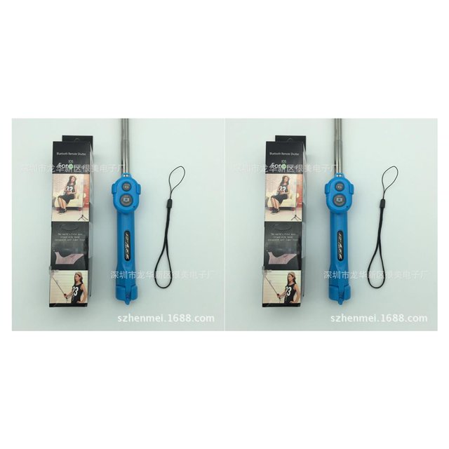 relayinert Bluetooth Selfie Bâton Trépied Télécommande Rétractable Monopode Obturateur Tige Télescopique Bleu 2Set