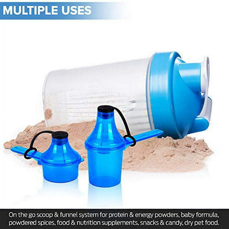 Protein Powder Funnel 4 Pack - to go for Travel, Supplement Funnel for Pre  Workout and BCAA's. Water Bottle Funnel for Gym Powders. Protein Powder