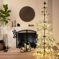thumbnail image 2 of Barton Christmas Tree Ornament Display Stand, Wrought Iron, Metal Hanger, with 138 Hooks, Black, 6.4', 2 of 8