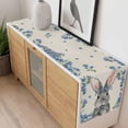 thumbnail image 4 of Easter Table Runner 108 Inches Long Farmhouse Dress Scarves, Spring Rabbit Blue Botanical Flowers Farmhouse Dining Tablerunner for Coffee Table/Kitchen Island/Party Décor, 13" x 108", 4 of 8