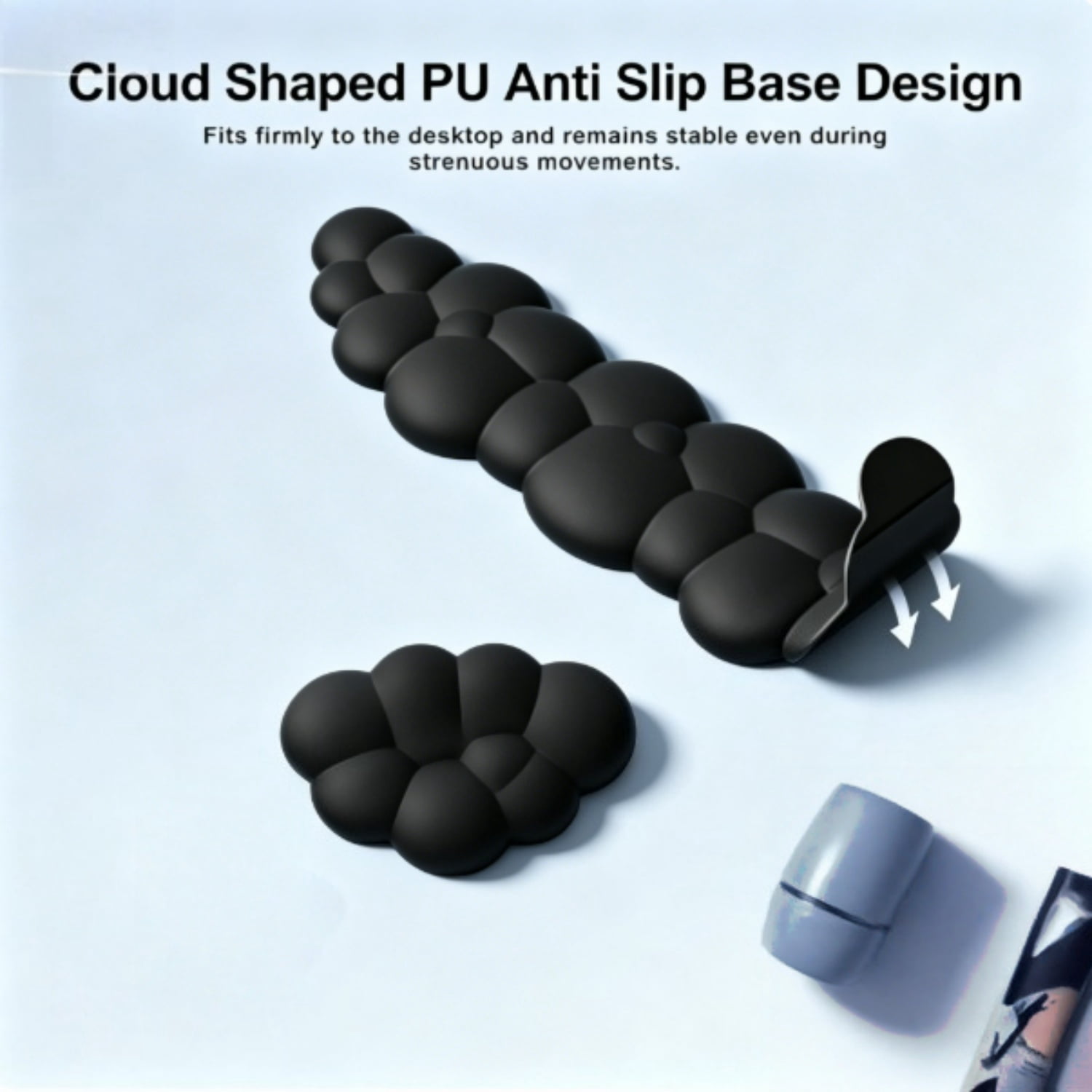 Cloud Mouse Pad with Wrist Rest,Cloud Keyboard Wrist Rest,Mouse Pad Wrist Support,Ergonomic Keyboard Mouse Wrist Support for Typing,Gaming,Black