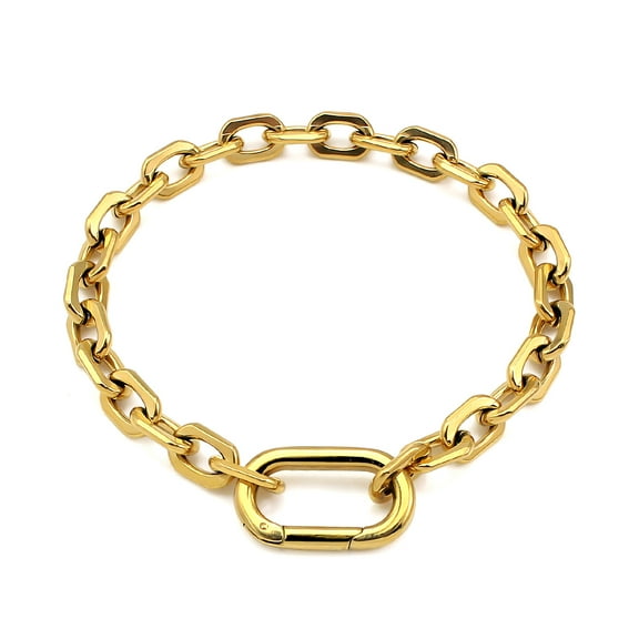 2025 New Stainless Steel bracelets Unisex Fashion novelity oval link bangle Silver Gold Chunky Chain Jewelry pulseras