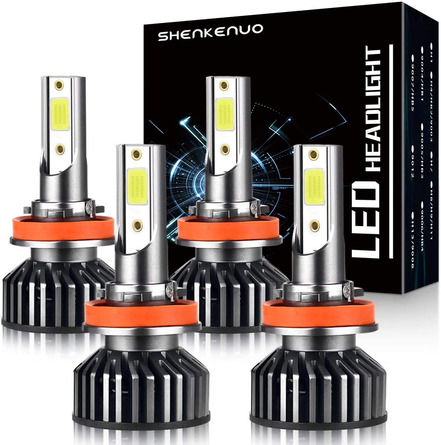 4x H11 H9 H8 LED Headlight Combo Kit for Toyota Camry Tacoma High/Low Beam/Fog 