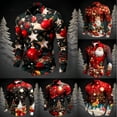 thumbnail image 4 of Mens Christmas Santa Digital 3D Printed Button Lapel Long Sleeve Shirt Top N Shirt Embroide Western Shirt Shirts for Big Men Fashion Shirts Men Long Sleeve Undershirt for Men T Shirt Pack Casual Long, 4 of 4