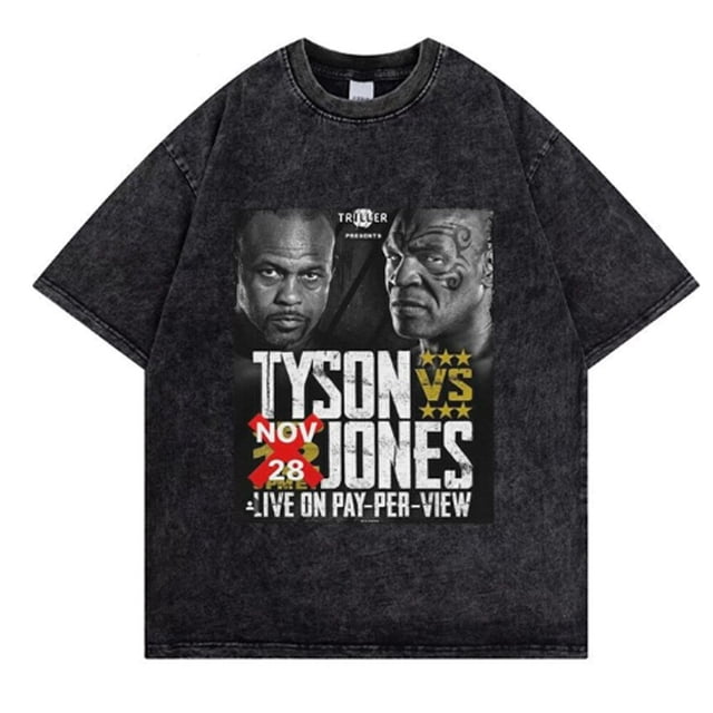 Mike Tyson-Camiseta Vintage lavada para hombre, Camisa de algodón de gran tamaño, ropa de calle Retro, Camiseta de cuello redondo de verano