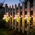 thumbnail image 4 of Luces solares con forma de mariposa y orquídea | Iluminación decorativa para jardín exterior | Luces solares LED impermeables para patio, terraza, camino y paisaje | Juego de 1, 4 of 7
