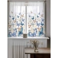 thumbnail image 4 of Blue Butterfly Farmhouse Curtains 45 Inch Length, Sheer Curtains for Bedroom Living Room Window Spring Pastoral Butterflies Rod Pocket Voile Drapes Kitchen Curtains Small Half Window 52"x45" 2 Panels, 4 of 6