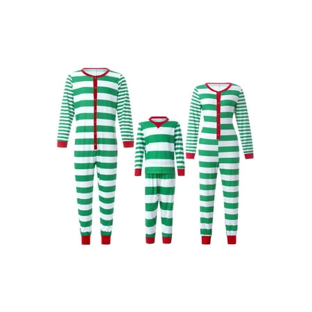 

Hirigin Family Matching Christmas Onesie Pajamas One Piece Classic Striped Sleepwear Long Sleeve Holiday Nightgown Outfits