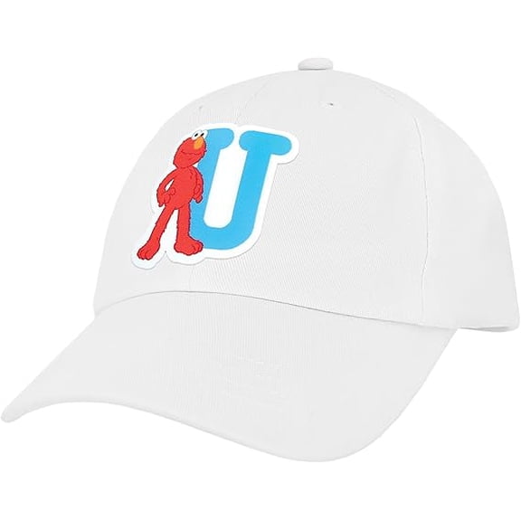 Sesame Street Elmo & Abby Kids Toddler Cap with Initial, Toddler Boys Hat, Youth Girl Baseball Cap, Cute Toddler Baseball Cap