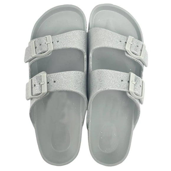 Sandalias George para Dama, Con Hebillas Efecto Glitter Talla 22 cm Verde