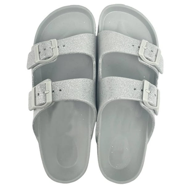 Sandalias George para Dama, Con Hebillas Efecto Glitter Talla 22 cm Verde