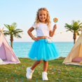 thumbnail image 5 of Girls Dance Skirt Fluffy Tulle Tutu, 3 Layers Elastic Waist Princess Ballet Skirt, Toddler Kids Dress Up Costumes, 5 of 7