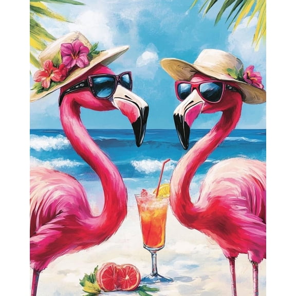 Paint by Numbers for Adults Kids Beginner Holiday Flamingo DIY Acrylic Painting by Numbers Kits with Brushes Acrylic Pigment Home Decoration Gifts 16 x 20 inch