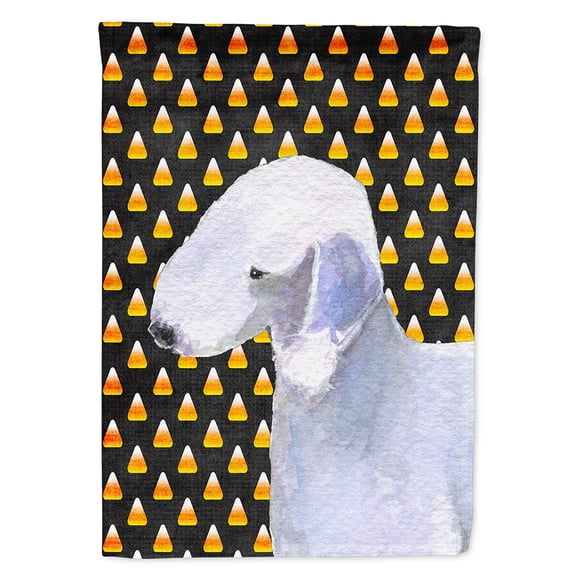 Bedlington Terrier Candy Corn Halloween Portrait Flag Canvas House Size