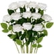 thumbnail image 1 of ZOELNIC 24 rosas artificiales, rosas blancas falsas con tallos, ramo de rosas de seda para centros de mesa de boda, despedida de soltera, decoración de mesa para el hogar, 1 of 7