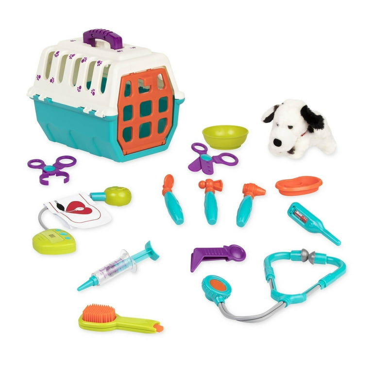 Battat Pretend Play Vet Toys Dog Care Playset Plush Pup Carrier