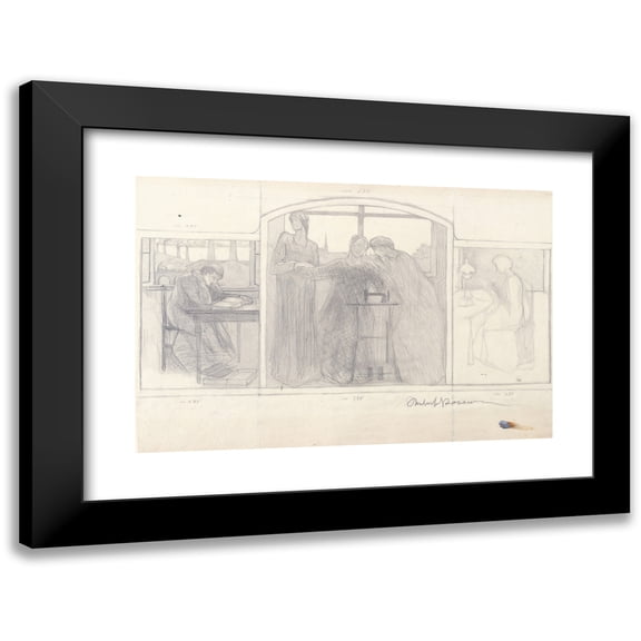 Umberto Boccioni 14x11 Black Modern Framed Museum Art Print Titled - Study for ‘Homage to Mother’ (1907)