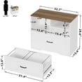 thumbnail image 2 of LVB Lateral File Cabinets for Home Office, Wood Filing Cabinet Drawers for Letter/Legal/A4/F4 Size, Farmhouse Storage File Cabinet Printer Stand with Open Shelf, 32.7 Inch, White and Rustic Oak, 2 of 18