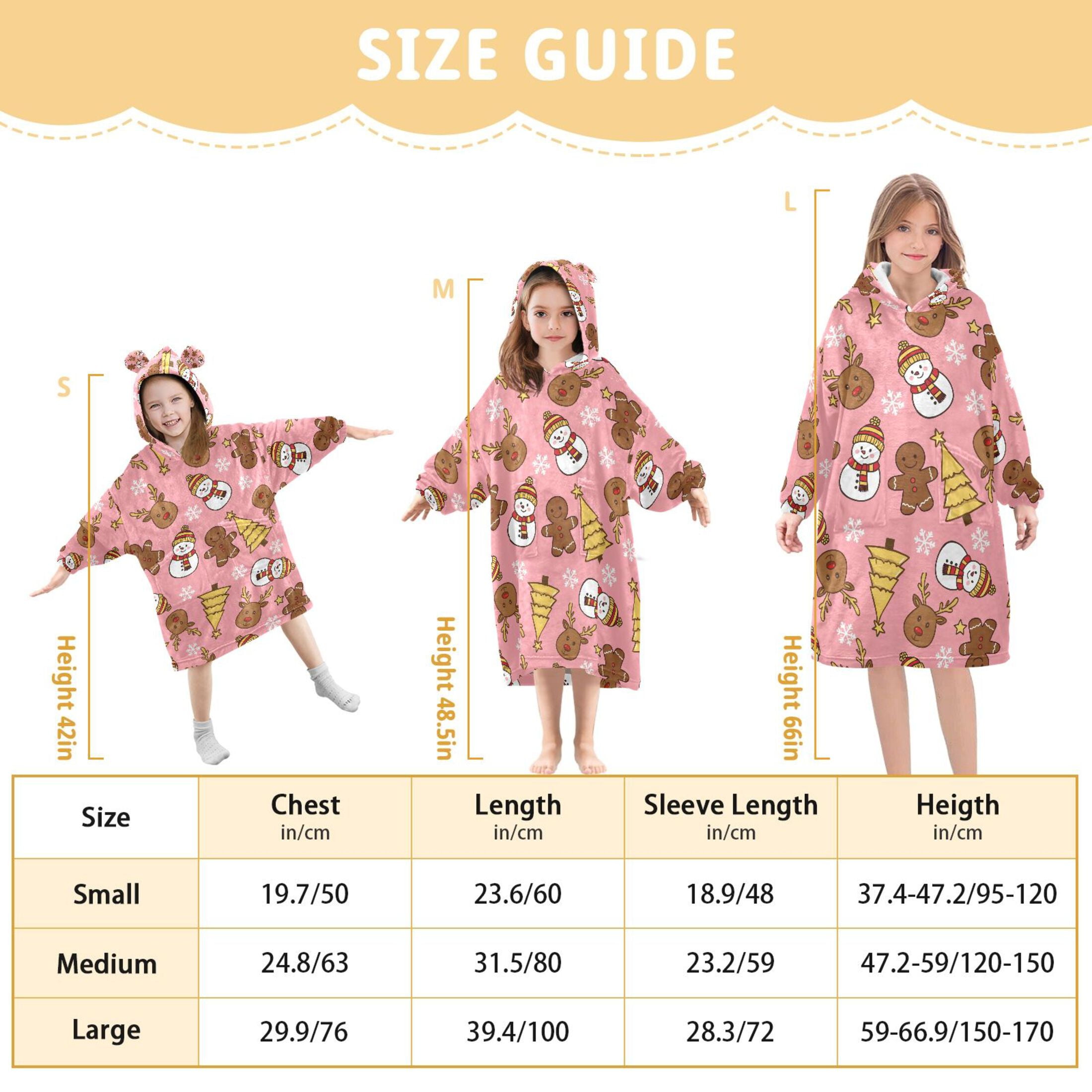 joogoo Wearable Blanket Gingerbread Man Christmas Snowman Hoodie for Oversized Sherpa Hooded 3-14 YR M