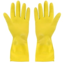 ACDANC 3 Pair Yellow Cleaning Dish Gloves,Professional Natural Rubber Latex Dishwashing Gloves,Disposable Kitchen Dishwasher Gloves X-Large Size