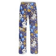thumbnail image 3 of Easter Women's Pajamas Pants Cute Bunny Graphic Holiday Long Pajama Pants Easter Jogger Wide Leg Sleepwear Pants, 3 of 6
