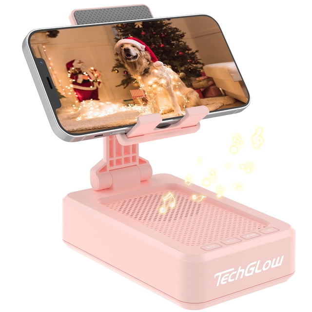 Soporte de altavoz Bluetooth TechGlow plegable para teléfonos inteligentes