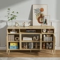 thumbnail image 5 of Oubayajia Mid-century Modern TV Stand for 65 Inch TV, Wood Fluted Entertainment Center with Adjustable Shelf, Storage Cabinet for Living Room Bedroom, 5 of 10