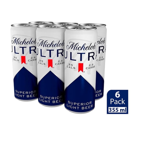 Cerveza clara Michelob Ultra 6 latas de 355 ml c/u
