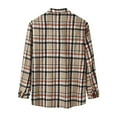 thumbnail image 4 of Plaid Shirts Men Casual Trendy Long Sleeve Button Down Lapel Business Shirt Coat Fall Comfortable Slim Fit Jackets for Men Khaki L, 4 of 6