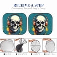 thumbnail image 6 of Windshield Sun Shade, Modern Hip-Hop Skull Foldable Car Sun Shade Windshield for Front, 2 Pieces, 6 of 7