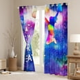 thumbnail image 3 of Gymnastics Curtains & Drapes,Gymnast Sports 30%-50% Blackout Curtains,Rainbow Starry Sky Window Curtains Tie Dye Ombre Window Treatments Sports 2 Panels 42"Wx63"L, 3 of 6