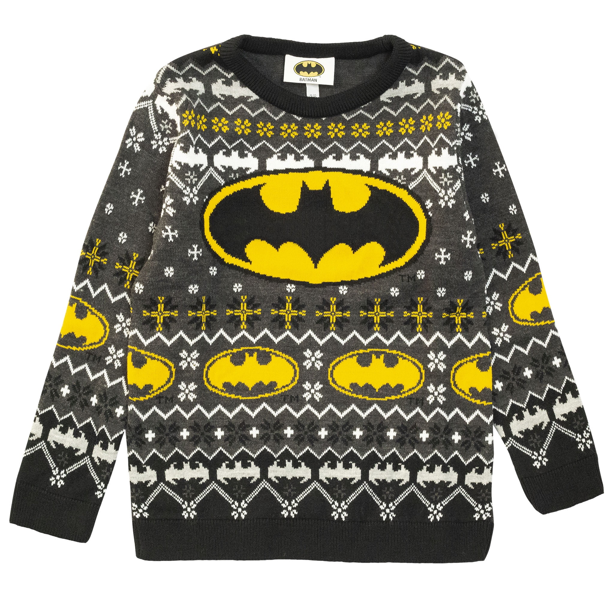 For Adults and Teens Unisex DC Comics Batman Logo Knitted Christmas Jumper 