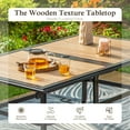 thumbnail image 6 of Sophia & William 7 Peices Outdoor Patio Dining Set Metal Stackable Chairs and Wooden-like Table Furniture Set, 6 of 8