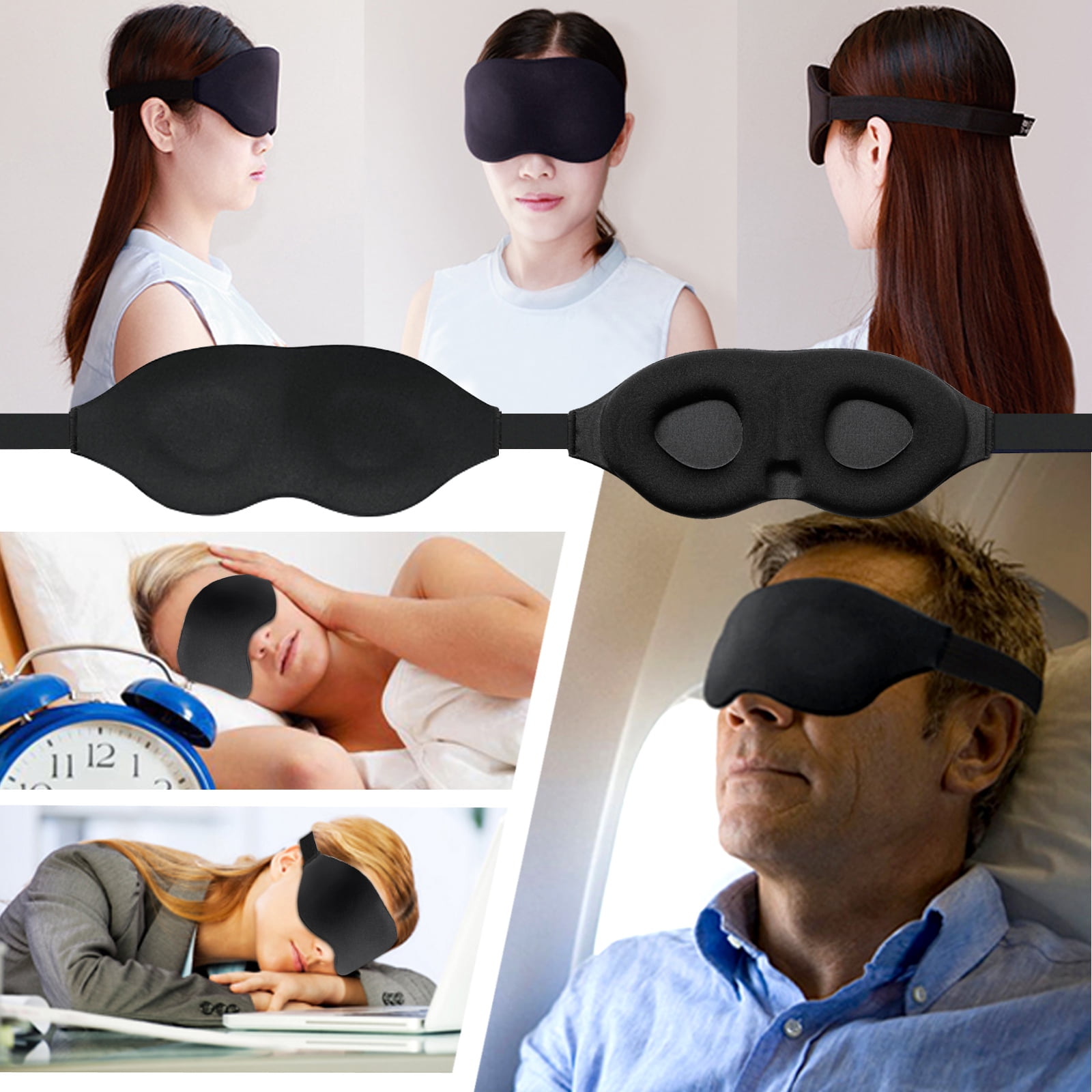 Sleep Eye Mask for Men Women, 3D Contoured Cup Sleeping Mask