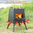 thumbnail image 4 of Yeacher Barbecue Pliant Portable à Bois avec Pieds Rétractables pour Camping Randonnée Cuisine Extérieure, 4 of 7