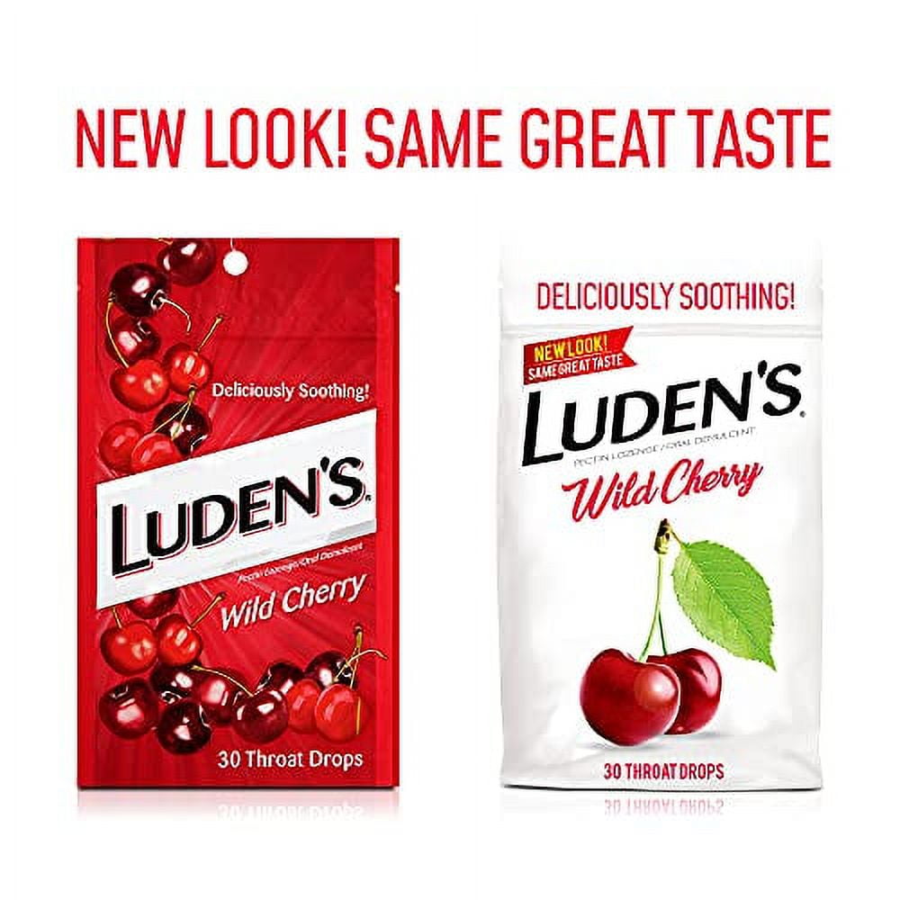 (6 pack) Luden's Wild Cherry Throat Drops | Deliciously Soothing | 30 Drops | 1 Bag