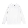 thumbnail image 5 of Women's Solid Color Round Neck Drop Shoulder Long Sleeve Loose Fit Casual Sweatshirt Top Fall and Winter Fashion Winter Clothes,White,Size 2XL, 5 of 5