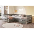 thumbnail image 6 of JERFIT Gray Twin L-Shaped Storage Platform Bed Frame with Drawers, No Box Spring Needed, Space-Saving Design for Bedroom, 6 of 10
