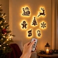thumbnail image 4 of Fwttom Christmas Wall Decor with LED Lights Wooden Xmas Ornaments Wall Lights Christmas Decorations Indooor for Holiday Home Decor, 4 of 7