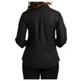 thumbnail image 2 of Yellow Rooster Women's Ladies 3/4-Sleeve Carefree Poplin Shirt Deep Black 3XL, 2 of 5