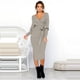 thumbnail image 4 of ICHUANYI Liquidación Vestido largo cálido con cuello en V de manga larga de punto a la moda para mujer ICHUANYI WER2023082200206, 4 of 9