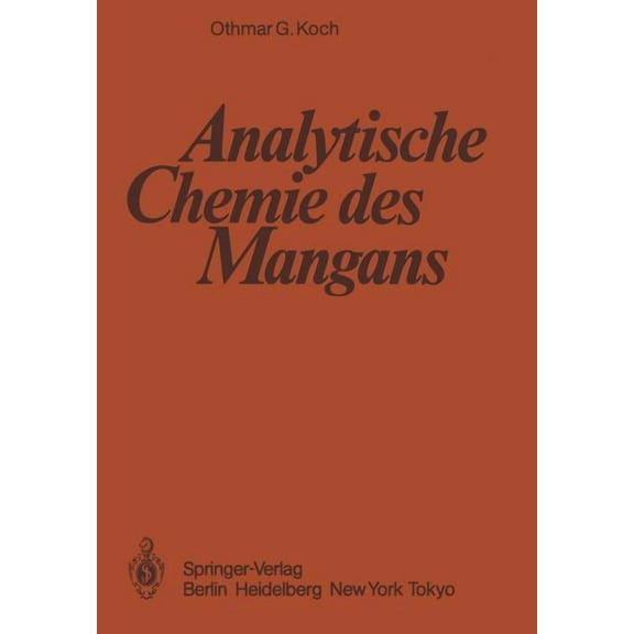 Analytische Chemie Des Mangans, (Paperback)