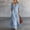 Light Blue, variant on Blmnix Woman Dress Fit & Flare Long Dresses Button Down Flowy Dress Dresses Maxi Green Collared 3/4 Sleeve Exterior Pocket Womens Dresses Summer L